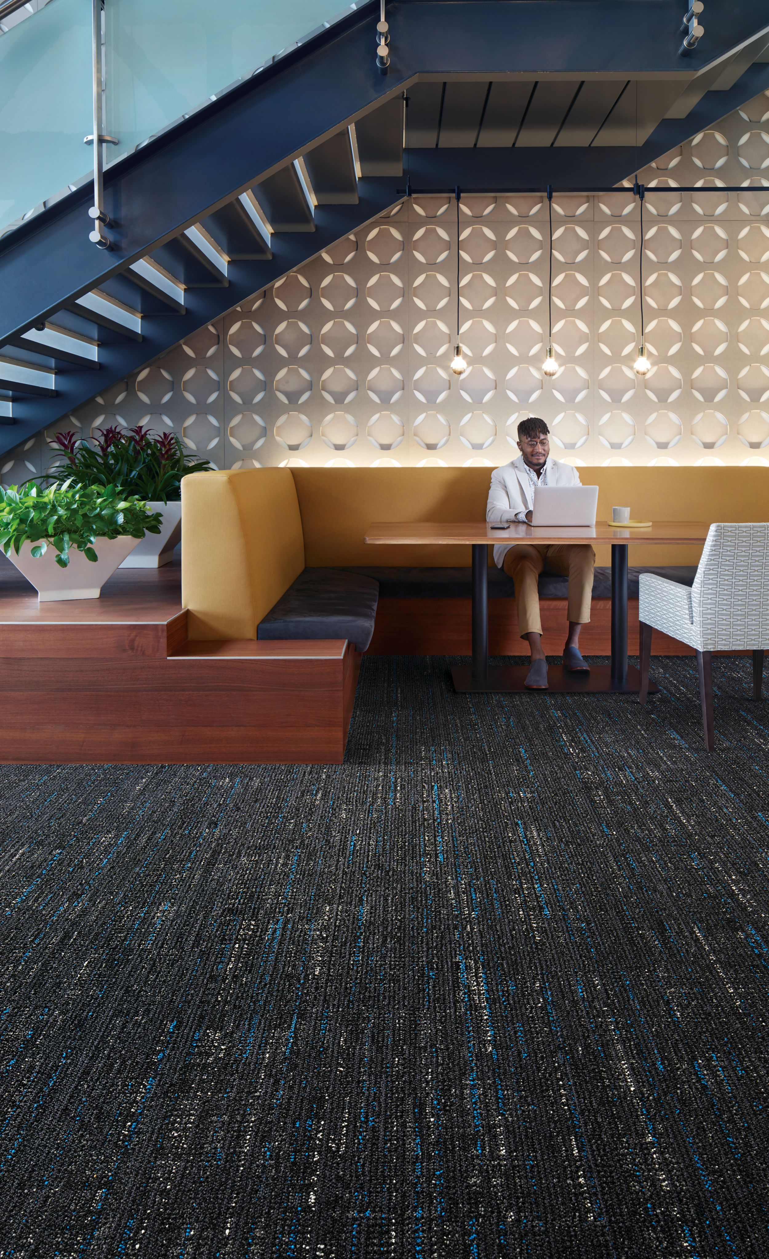 Interface Bitrate plank carpet tile in seating area with stairwell image number 6